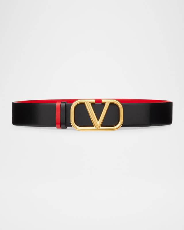 VLOGO Signature Reversible Leather Belt